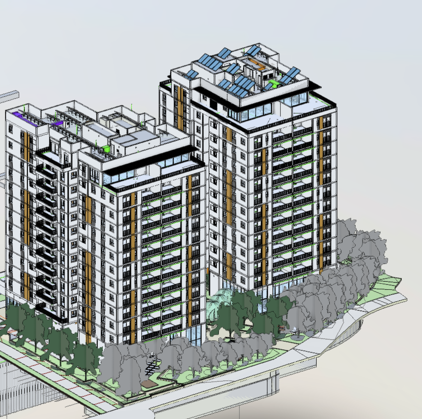 מגדלי יהוד — בניין עם קירות ומעטפת